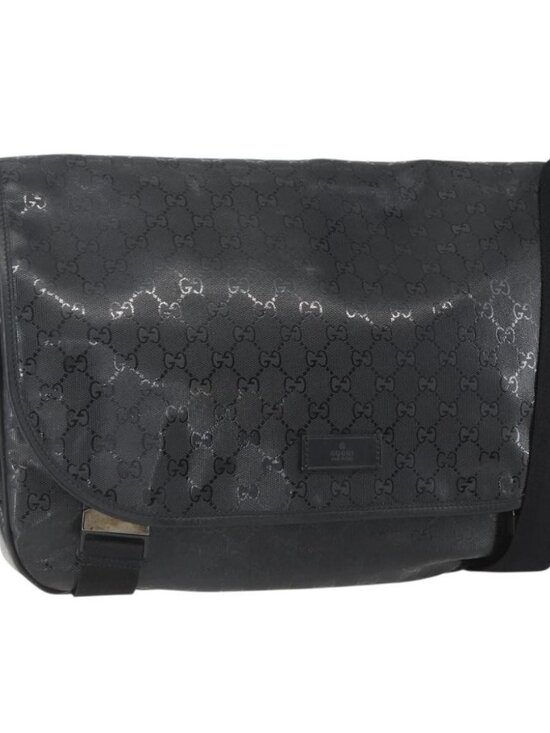 GUCCI Handbags - Authentic GUCCI GG implementation Bag Coated Canvas Black Silver 201725